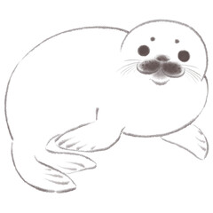 和風なアザラシの赤ちゃん