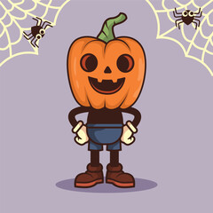 Halloween cute cat cartoon character drawing vector illustrations