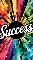 Fototapeta premium Success is a journey colorful background and text (T-shirt Design Motivational Quote, Illustration ,Typography)