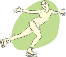 female ice skater transparent background