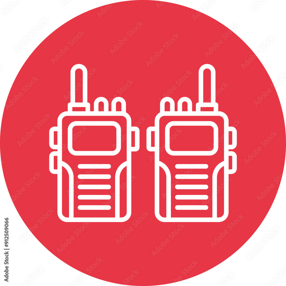 Sticker Walkie talkie line circle icon