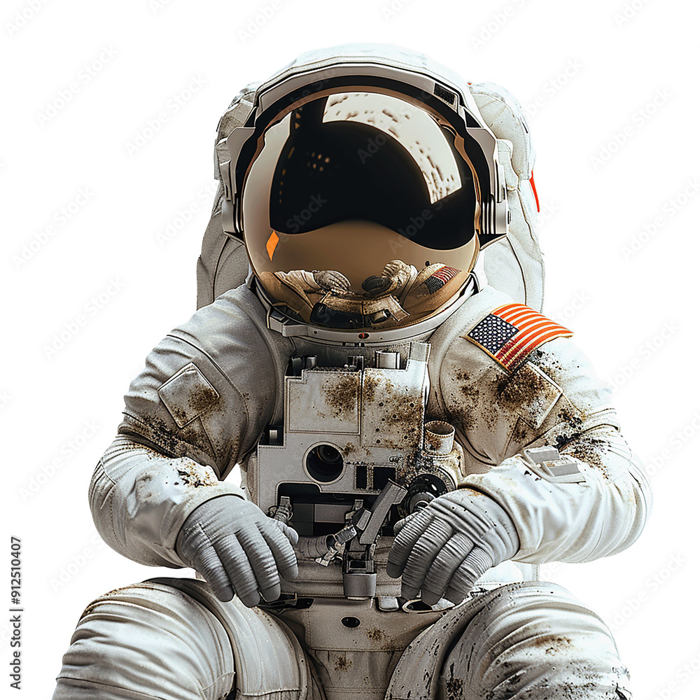 Wall mural astronaut isolated on a transparent background