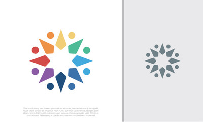 Global Community Logo Icon Elements Template. Community human Logo template vector. Community health care. Abstract Community logo. Human Resources Consulting Company.
