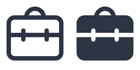 Briefcase or suitcase simple icons set designed in filled, outline, line and stroke style