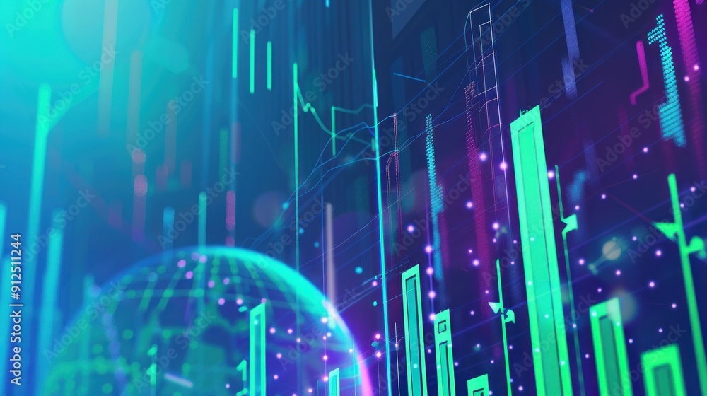 Poster abstract digital data network background