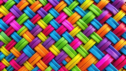 Intertwined Colorful Woven Strips Abstract Background