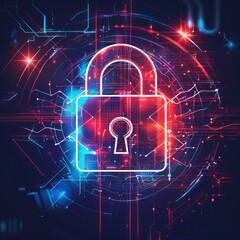 Cyber Security - Digital Lock Concept