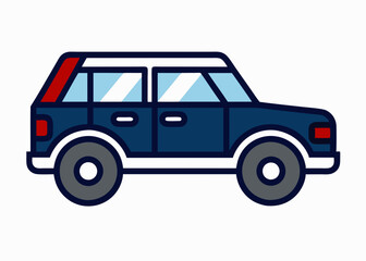 Simple SUV Icon - Vector Graphic Design