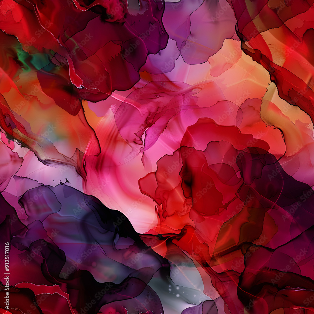 Poster abstract colorful alcohol ink background texture showing flowing red paint