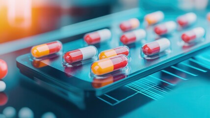 Advanced diagnosis, holographic preventive measures, futuristic medication display