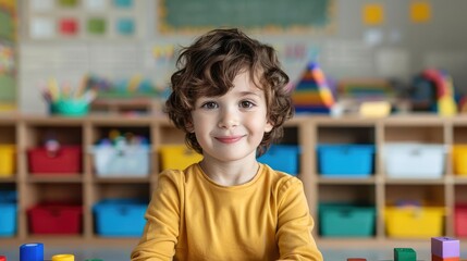 Teacher guiding autistic child through learning activities, educational tools, focused progress, colorful classroom, supportive environment, developmental support, engaged study