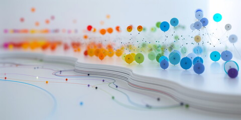 Business and office statistics, numbers and reports in next generation representation. Sales, profit, cost, capital etc. Data analysis, data science concept. 