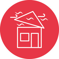 Hurricane line circle icon