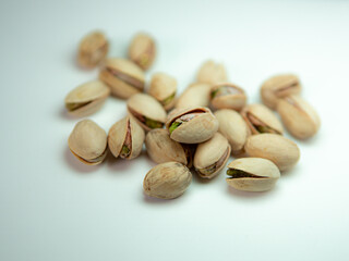 pistachios on a white background
