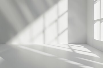 Soft Morning Sunlight Streaming Through White Walls in a Peaceful Room Setting