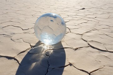 The ice ball casts a long and impressive shadow.
