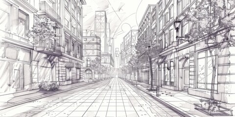 Obraz premium Draw sketch architecture