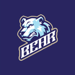 Obraz premium Bear mascot logo design with modern illustration concept style for badge, emblem and t shirt printing. Ice bear illustration for sport team.