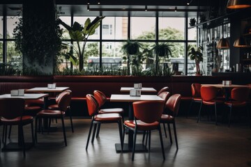 Fototapeta premium Interior of a modern empty cafe