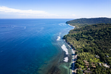 the drone view of beach, Bali