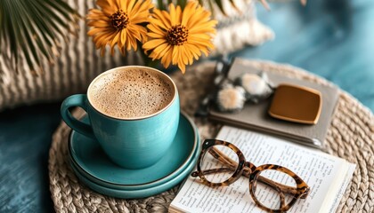 Travel itinerary, vibrant colors, organized items, cozy setting, inviting