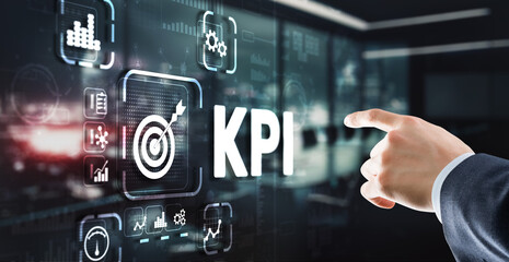 KPI Key Performance Indicator Business Internet Technology Concept on Virtual Screen