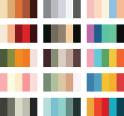 2024 color trends. Color palette in vibrant, bold,  Colour theme collections. Color inspiration or colour chart Color combination Colors for graphic design.
