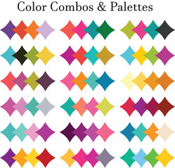 2024 color trends. Color palette in vibrant, bold,  Colour theme collections. Color inspiration or colour chart Color combination Colors for graphic design.