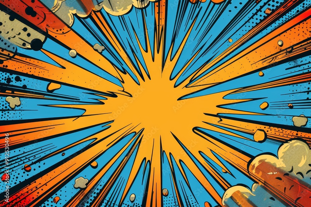 Sticker comic book style backgrounds with bold lines and colors