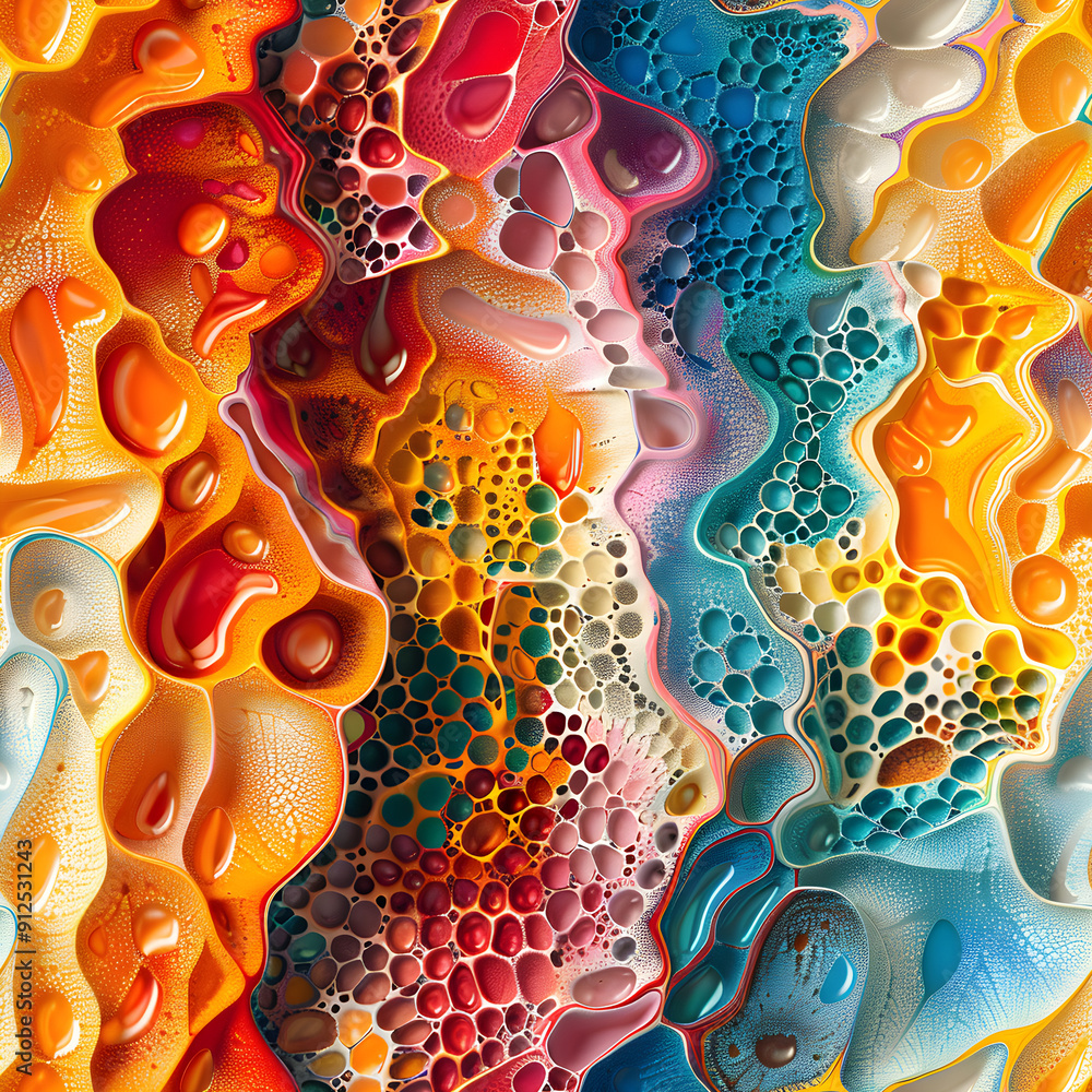 Poster Abstract colorful background forming a pattern with bubbles