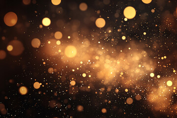 Gold glitter circle of light shine sparkles and golden spark particles in circle frame on black background. Christmas magic stars glow, firework confetti of glittery ring shimmer	