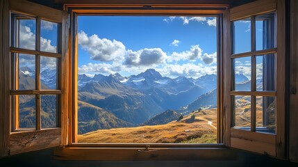 beautiful mountain view from inside the house