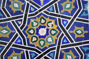 Islamic tile at Shah-i-Zinda, Samarkand, Uzbekistan