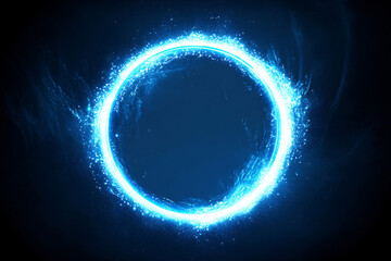 Gold glitter circle of light shine sparkles and golden spark particles in circle frame on black background. Christmas magic stars glow, firework confetti of glittery ring shimmer	