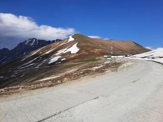 A beautiful view of the Burzil Pass in Gilgit-Baltistan. The Burzil Pass is a high mountain pass in...