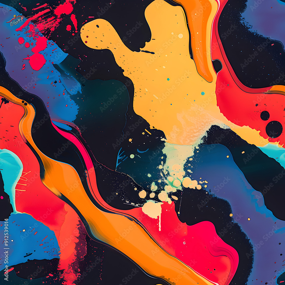 Poster colorful abstract pattern showing vibrant colors and fluid shapes