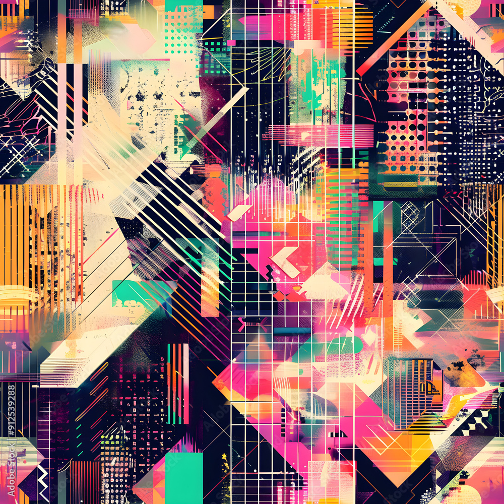 Poster abstract colorful geometric shape layered background design