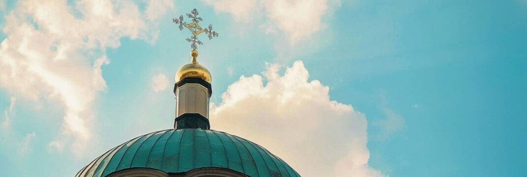 Church dome against a backdrop of the sky