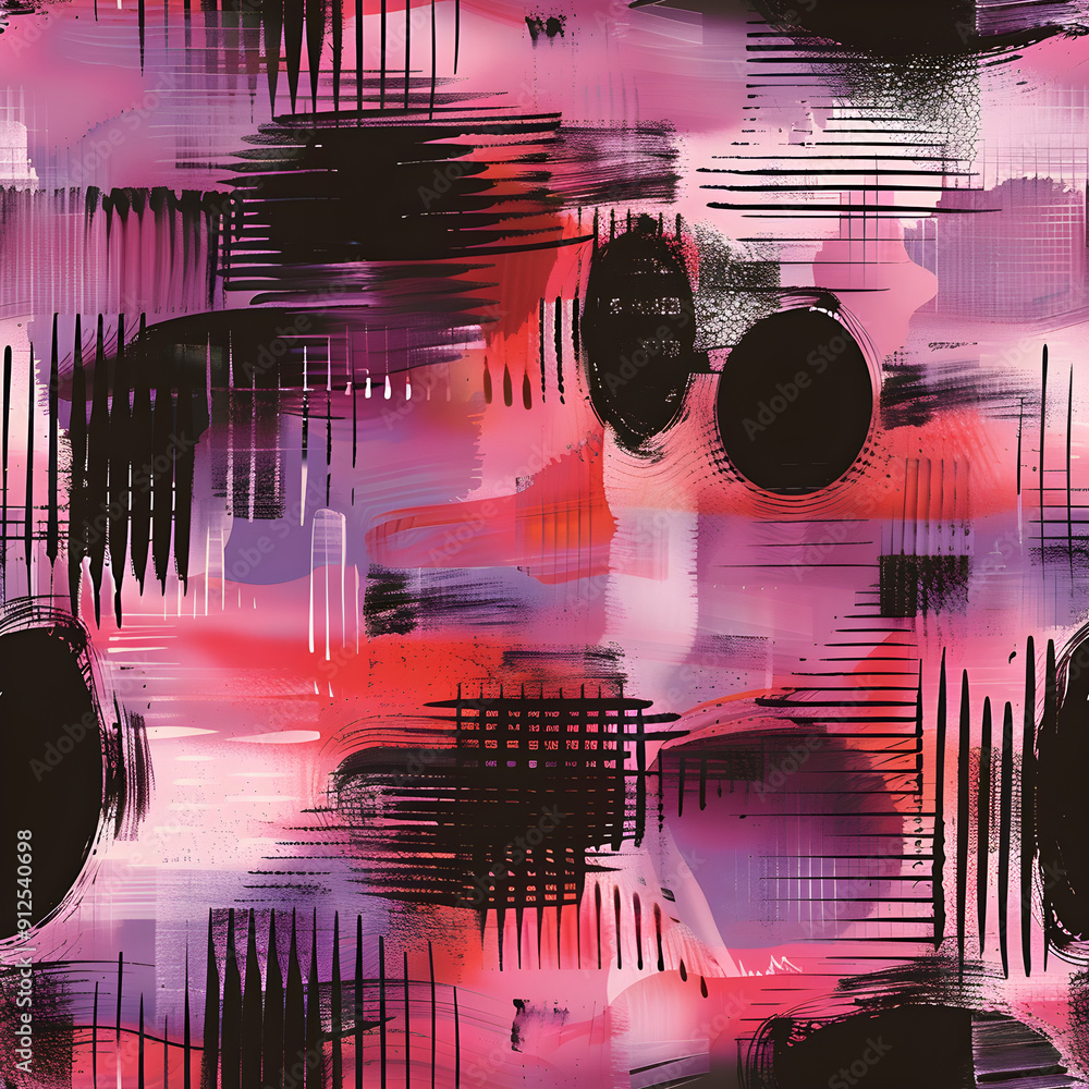 Poster abstract pink and black pattern creating a dynamic and modern design