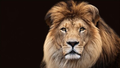 Fototapeta premium Isolated image of a majestic lion head.