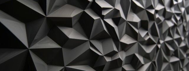 Obraz premium Shapes and angles on the matte black resin wall panel