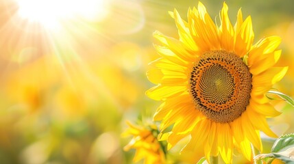 Obraz premium Sunlit Sunflower Field