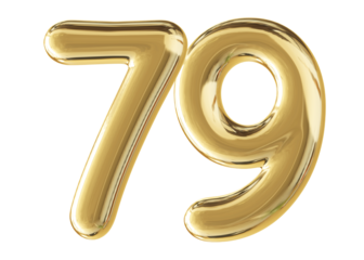 Gold 3D Number 79