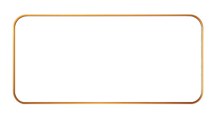 A sleek, modern rectangular gold frame with rounded edges, perfect for contemporary artwork or photos, adding a touch of elegance and sophistication.