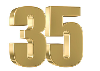 Obraz premium Gold 3D Number 35