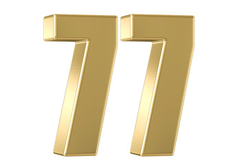 Gold 3D Number 77