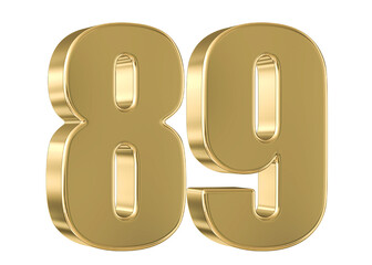 Gold 3D Number 89