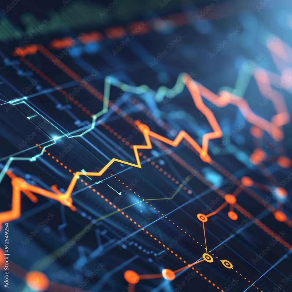 Poster abstract business graph displaying data and trends