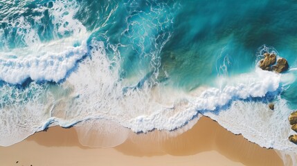 Obraz premium Aerial coastline waves kite photography