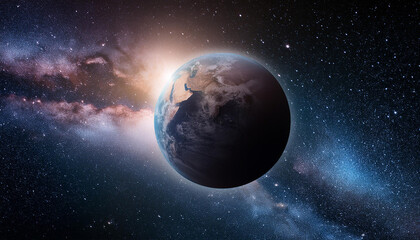 Fototapeta premium Majestic planet Earth and starry galaxy. Astronomy and astrology.